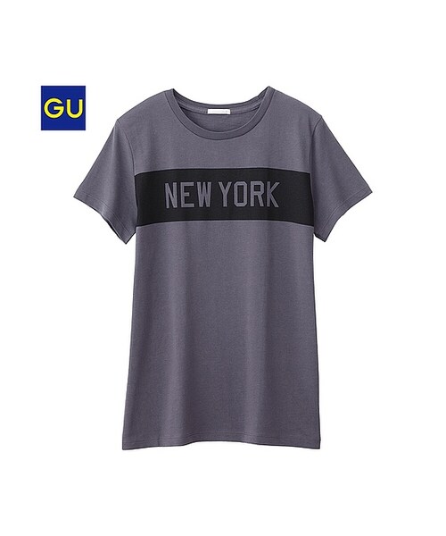 GU（ジーユー）の「（GU）グラフィックＴ（シティロゴ・半袖）Ｂ（WOMEN ⁄ グラフィックＴシャツ・レディース・BLACK/OFF WHITE/BLUE・M/S/L/XL）」の3枚目の写真