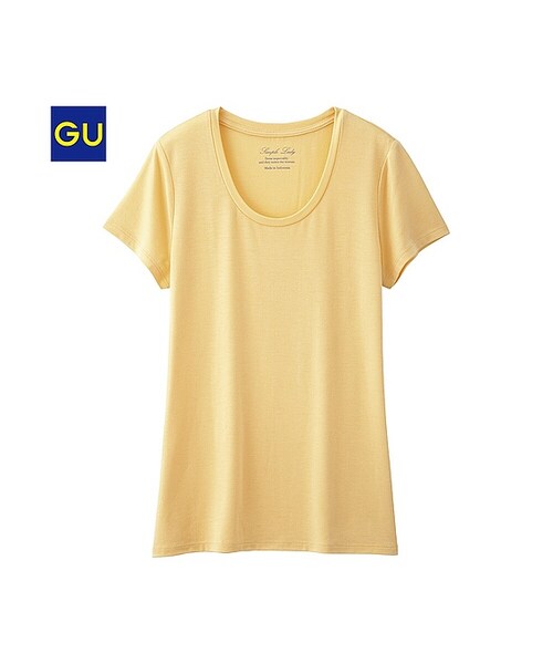 GU（ジーユー）の「（GU）クルーネックＴ（半袖）Ｂ（WOMEN ⁄ カットソー・レディース・DARK GRAY/BLUE/BLACK/YELLOW/OFF WHITE・S/L/XL/M）」の5枚目の写真