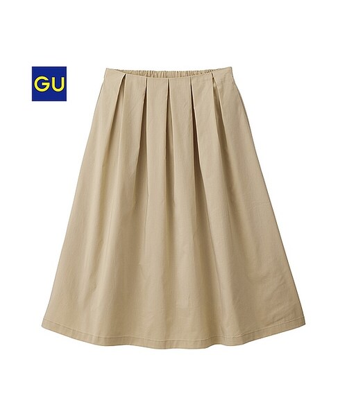 GU(ジーユー)の「(GU)タックギャザースカート(WOMEN ⁄ スカート・レディース・BLACK/BEIGE/NAVY・S/L/M/XL)」の2枚目の写真