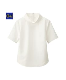 GU | （GU）ロールカラープルオーバー（半袖）(トップス)