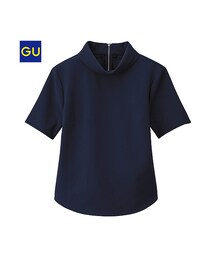 GU | （GU）ロールカラープルオーバー（半袖）(トップス)