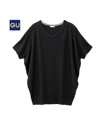 GU | （GU）ボリュームニットチュニック（５分袖）(トップス)