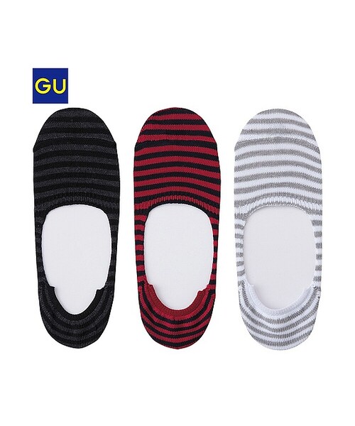 GU（ジーユー）の「（GU）ドライカバーソックス（ボーダー・３足組）（MEN ⁄ ソックス・メンズ・81/80・-）」の2枚目の写真