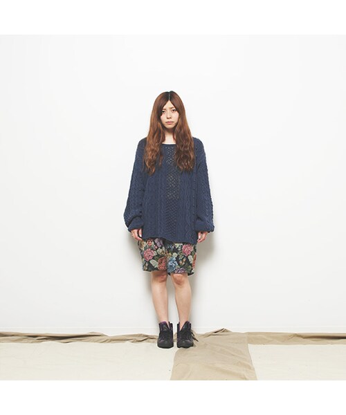 Vintage Clothing（ヴィンテージクロージング）の「Over Knit（トップス・Navy・One）」の6枚目の写真