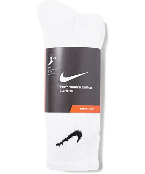 NIKE(ナイキ)の「Nike Three-Pack Cotton-Blend Socks(ソックス/靴下・メンズ・White・M/L/XL)」の4枚目の写真