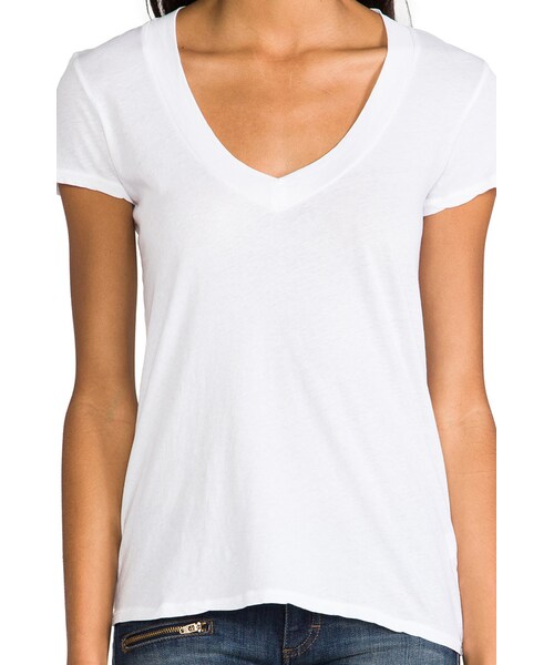 JAMES PERSE（ジェームスパース）の「James Perse Classic Relaxed Casual V Tee（Tシャツ/カットソー・レディース・White・0 (XXS/XS)）」の3枚目の写真