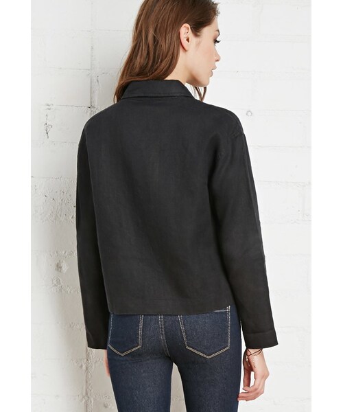 FOREVER 21（フォーエバー トゥエンティーワン）の「FOREVER 21 Buttoned Linen Shirt（シャツ/ブラウス・レディース・Black/Brown・Small/Medium/Large）」の9枚目の写真