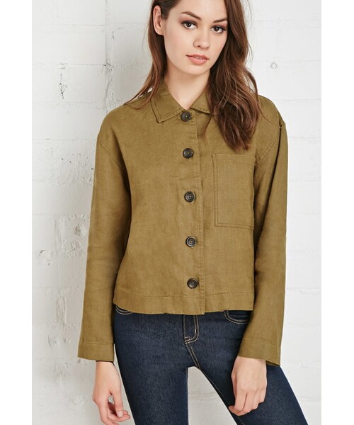 FOREVER 21（フォーエバー トゥエンティーワン）の「FOREVER 21 Buttoned Linen Shirt（シャツ/ブラウス・レディース・Black/Brown・Small/Medium/Large）」の3枚目の写真