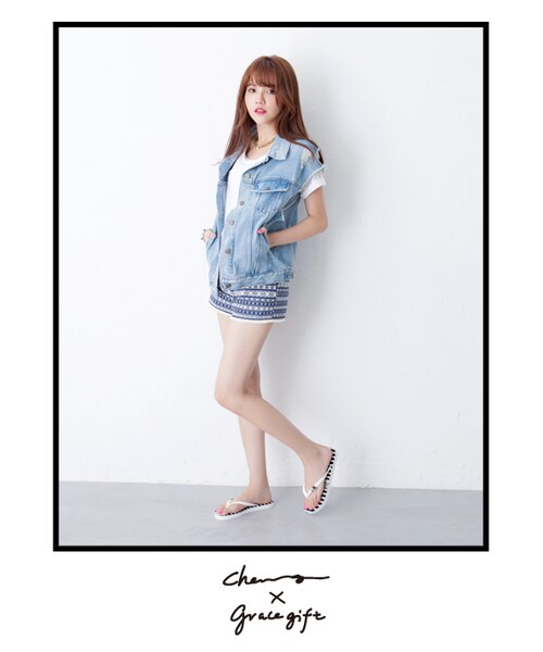 gracegift（グレースギフト）の「馬來貘條紋海灘拖（シューズ・レディース・黑/白・S/M/L）」の13枚目の写真