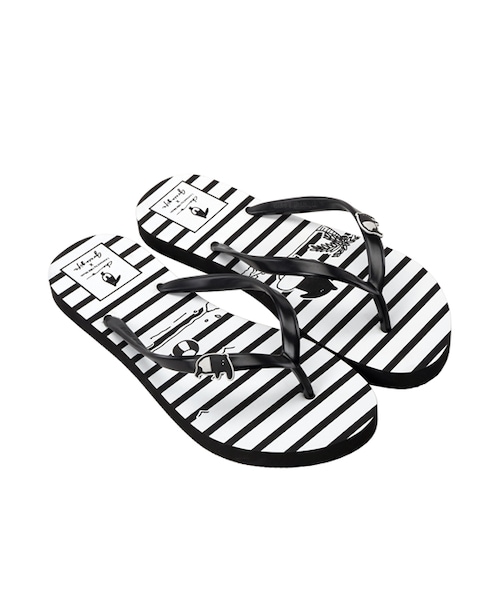 gracegift（グレースギフト）の「馬來貘條紋海灘拖（シューズ・レディース・黑/白・S/M/L）」の17枚目の写真