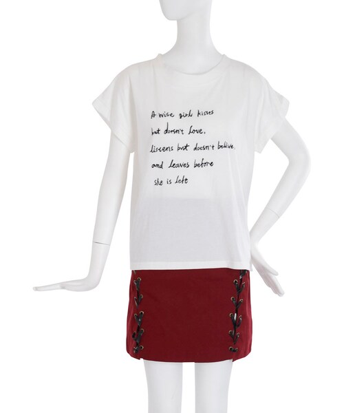 EVRIS（エヴリス）の「Wise girl Tシャツ（トップス・レディース・ホワイト/ブラック/カーキ）」の7枚目の写真