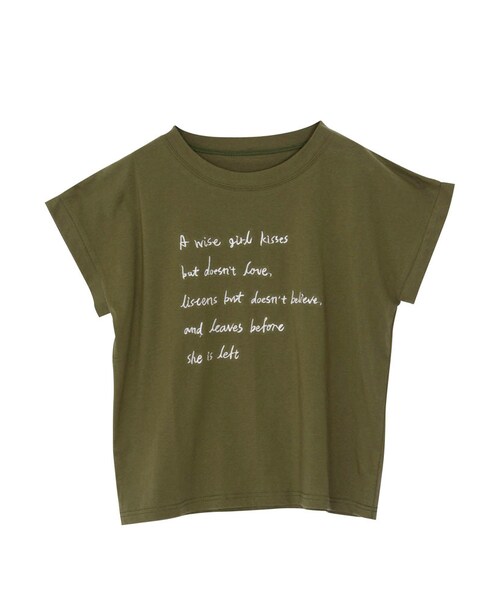 EVRIS（エヴリス）の「Wise girl Tシャツ（トップス・レディース・ホワイト/ブラック/カーキ）」の3枚目の写真