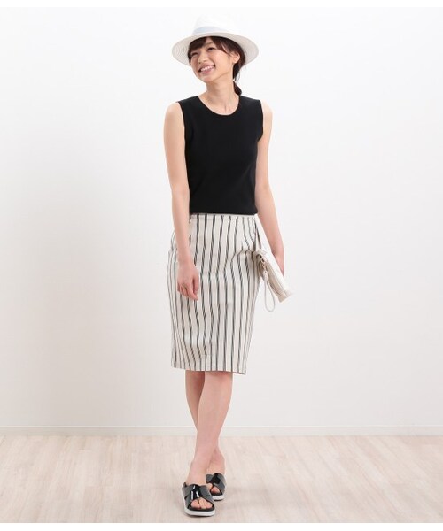 ROPE' PICNIC(ロペピクニック)の「ハイテンションストレッチタイトスカート(スカート・レディース・ブラック/オフホワイト/ネイビー/ネイビー系・36/38/40)」の12枚目の写真