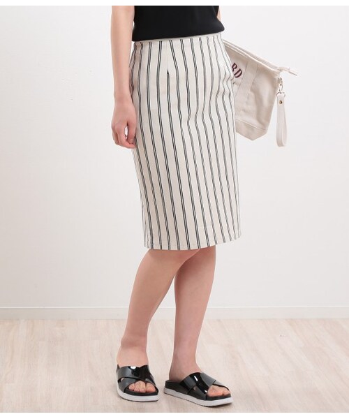 ROPE' PICNIC(ロペピクニック)の「ハイテンションストレッチタイトスカート(スカート・レディース・ブラック/オフホワイト/ネイビー/ネイビー系・36/38/40)」の3枚目の写真