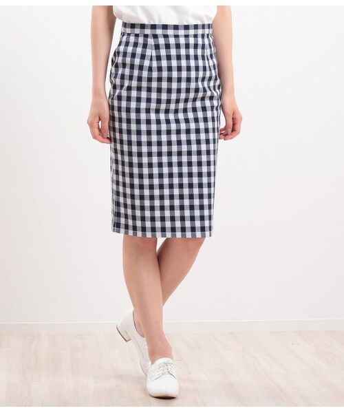 ROPE' PICNIC(ロペピクニック)の「ハイテンションストレッチタイトスカート(スカート・レディース・ブラック/オフホワイト/ネイビー/ネイビー系・36/38/40)」の4枚目の写真