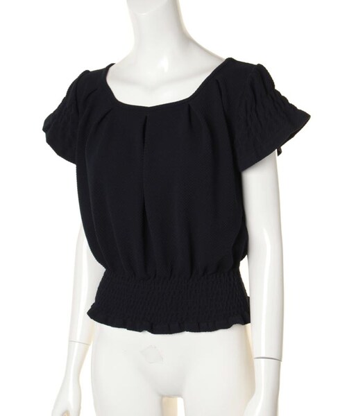 31 Sons de mode（トランテアン　ソン　ドゥ　モード）の「無地裾シャーリングプルオーバー（トップス・レディース・ブルー/オフホワイト/ネイビー・36）」の6枚目の写真