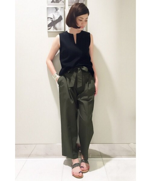 IENA（イエナ）の「タイプライター リボンイージーパンツ◆（パンツ・レディース・ベージュ/カーキ・34/36/38/40）」の16枚目の写真