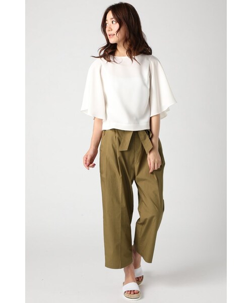 IENA（イエナ）の「タイプライター リボンイージーパンツ◆（パンツ・レディース・ベージュ/カーキ・34/36/38/40）」の3枚目の写真
