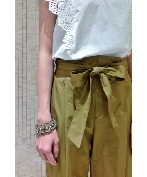 IENA（イエナ）の「タイプライター リボンイージーパンツ◆（パンツ・レディース・ベージュ/カーキ・34/36/38/40）」の21枚目の写真