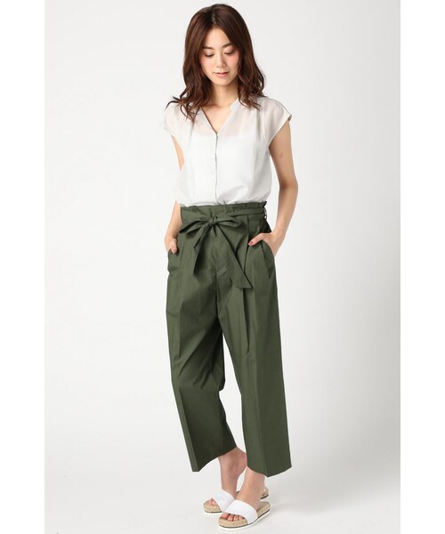 IENA（イエナ）の「タイプライター リボンイージーパンツ◆（パンツ・レディース・ベージュ/カーキ・34/36/38/40）」の4枚目の写真