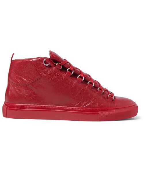 BALENCIAGA(バレンシアガ)の「Balenciaga Arena Creased-Leather High-Top Sneakers(スニーカー・メンズ・Red・EU 39 (US 6))」の3枚目の写真