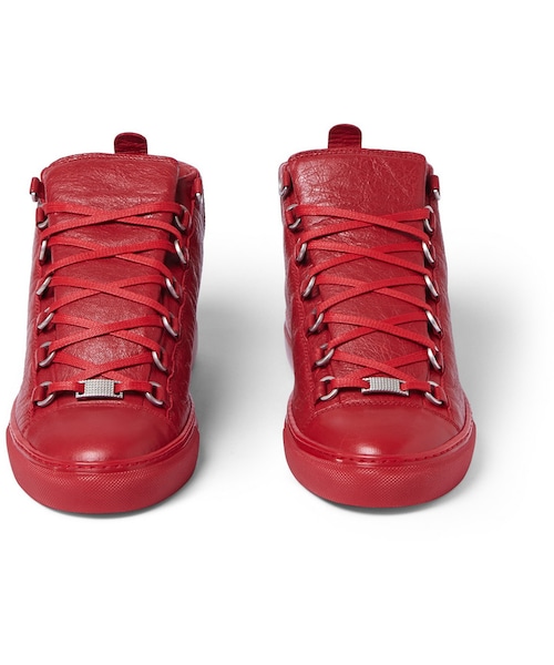 BALENCIAGA(バレンシアガ)の「Balenciaga Arena Creased-Leather High-Top Sneakers(スニーカー・メンズ・Red・EU 39 (US 6))」の8枚目の写真