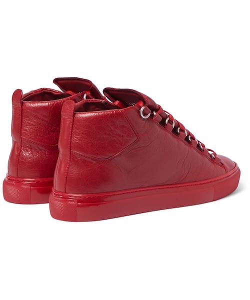 BALENCIAGA(バレンシアガ)の「Balenciaga Arena Creased-Leather High-Top Sneakers(スニーカー・メンズ・Red・EU 39 (US 6))」の7枚目の写真