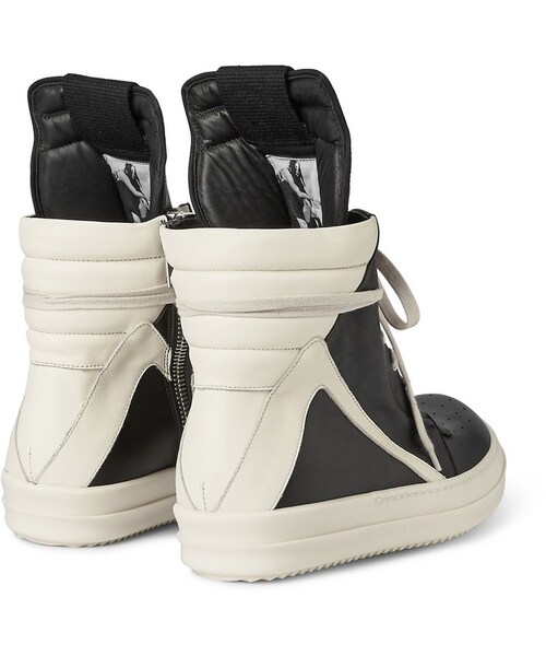 Rick Owens（リックオウエンス）の「Rick Owens Panelled Leather High-Top Sneakers（スニーカー・メンズ・Black・EU 40 (US 7)/EU 41 (US 8)/EU 42 (US 9)/EU 43 (US 10)/EU 44 (US 11)/EU 45 (US 12)/EU 46 (US 13)）」の4枚目の写真