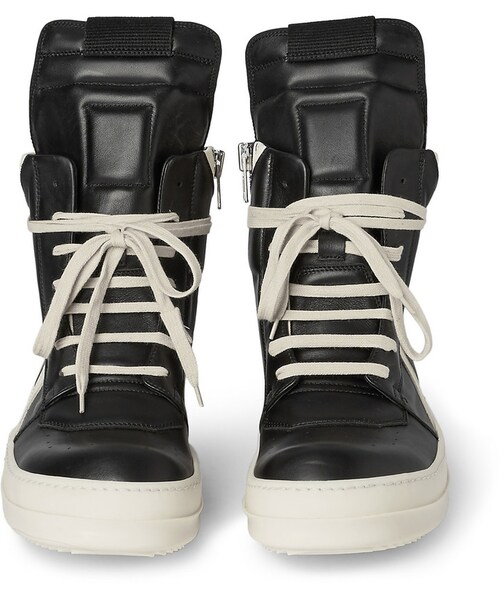 Rick Owens（リックオウエンス）の「Rick Owens Panelled Leather High-Top Sneakers
