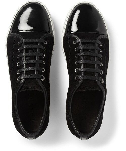 LANVIN(ランバン)の「Lanvin Suede and Patent-Leather Sneakers(スニーカー・メンズ・Black・UK 5 (US 6)/UK 6 (US 7)/UK 7 (US 8)/UK 8 (US 9)/UK 9 (US 10)/UK 10 (US 11)/UK 11 (US 12)/UK 12 (US 13)/UK 13 (US 14))」の2枚目の写真