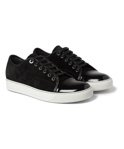 LANVIN(ランバン)の「Lanvin Suede and Patent-Leather Sneakers(スニーカー・メンズ・Black・UK 5 (US 6)/UK 6 (US 7)/UK 7 (US 8)/UK 8 (US 9)/UK 9 (US 10)/UK 10 (US 11)/UK 11 (US 12)/UK 12 (US 13)/UK 13 (US 14))」の1枚目の写真
