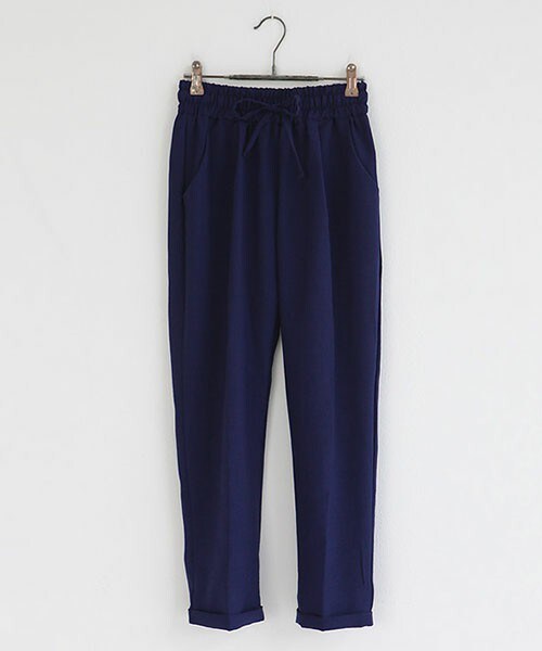 DHOLIC（ディーホリック）の「ウエストゴムハイウエストパンツ（その他パンツ・レディース・カーキ/ブラックグレー/ブラック/ブルートーン・FREE）」の4枚目の写真