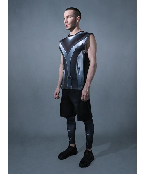 Acrosphere(アクロスファー)の「Metal galaxy prints legging(チノパンツ・メンズ・Black・F)」の5枚目の写真