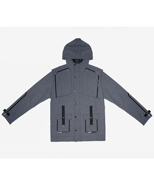 Acrosphere(アクロスファー)の「Grey atmosphere hooded jacket(マウンテンパーカー・メンズ・Grey・M,L)」の1枚目の写真
