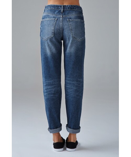 FOREVER 21(フォーエバー トゥエンティーワン)の「FOREVER 21 Distressed Boyfriend Jeans(デニムパンツ・レディース・Blue・24/25/26/27/28/29/30/31)」の8枚目の写真