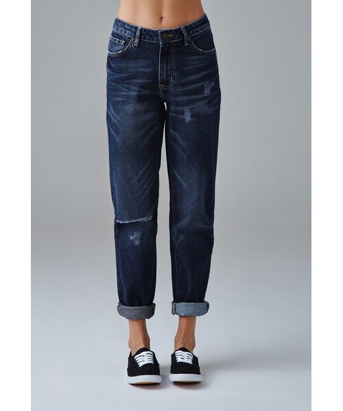 FOREVER 21(フォーエバー トゥエンティーワン)の「FOREVER 21 Distressed Boyfriend Jeans(デニムパンツ・レディース・Blue・24/25/26/27/28/29/30/31)」の10枚目の写真