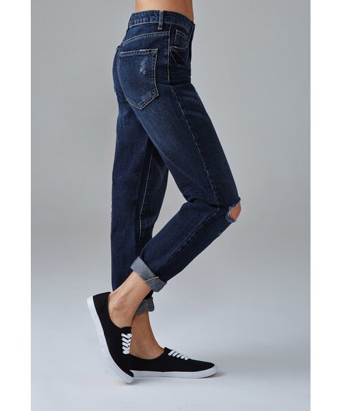 FOREVER 21(フォーエバー トゥエンティーワン)の「FOREVER 21 Distressed Boyfriend Jeans(デニムパンツ・レディース・Blue・24/25/26/27/28/29/30/31)」の5枚目の写真