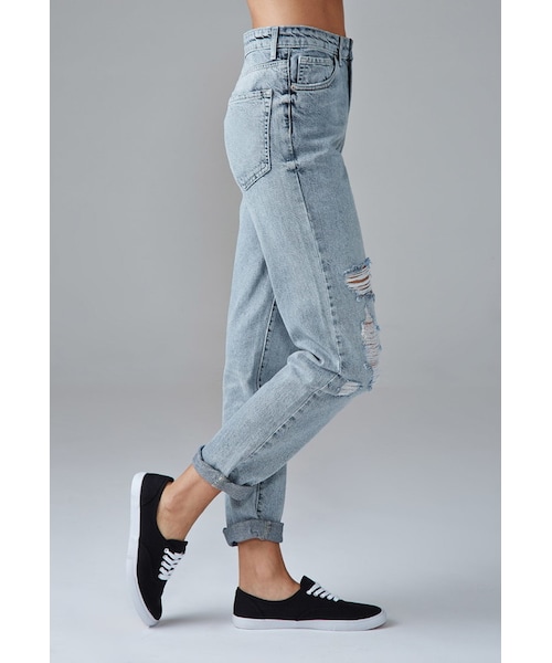 FOREVER 21(フォーエバー トゥエンティーワン)の「FOREVER 21 Distressed Boyfriend Jeans(デニムパンツ・レディース・Blue・24/25/26/27/28/29/30/31)」の14枚目の写真