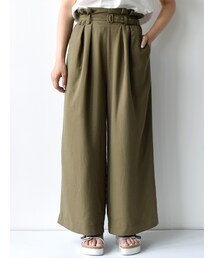 w closet | ベルト付きタック入りワイドパンツ(パンツ)