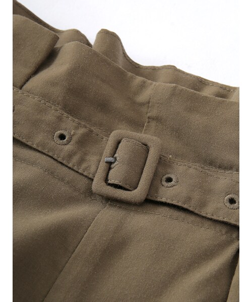 w closet（ダブルクローゼット）の「ベルト付きタック入りワイドパンツ（パンツ・レディース・D.ベージュ7/カーキ7・FREE）」の9枚目の写真