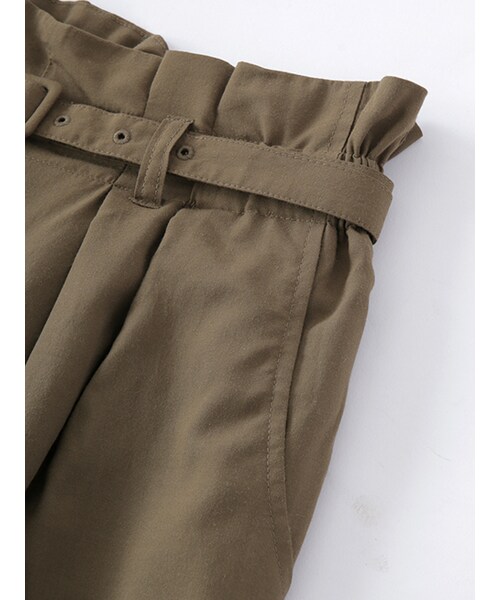 w closet（ダブルクローゼット）の「ベルト付きタック入りワイドパンツ（パンツ・レディース・D.ベージュ7/カーキ7・FREE）」の7枚目の写真