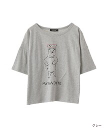 w closet | クマ刺繍入りTシャツ(トップス)