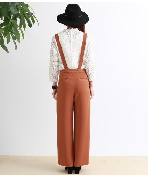 MADEMOISELLE ROPE'(マドモアゼル ロペ)の「2WayVネックサロペット(パンツ・レディース・ブラック/ブラウン系/カーキ・36/38)」の6枚目の写真