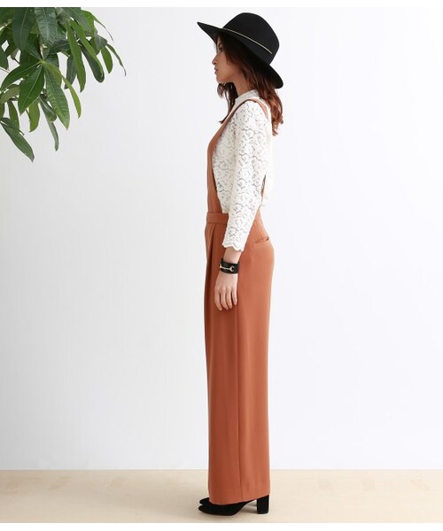 MADEMOISELLE ROPE'(マドモアゼル ロペ)の「2WayVネックサロペット(パンツ・レディース・ブラック/ブラウン系/カーキ・36/38)」の5枚目の写真