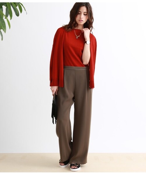 MADEMOISELLE ROPE'(マドモアゼル ロペ)の「2WayVネックサロペット(パンツ・レディース・ブラック/ブラウン系/カーキ・36/38)」の15枚目の写真