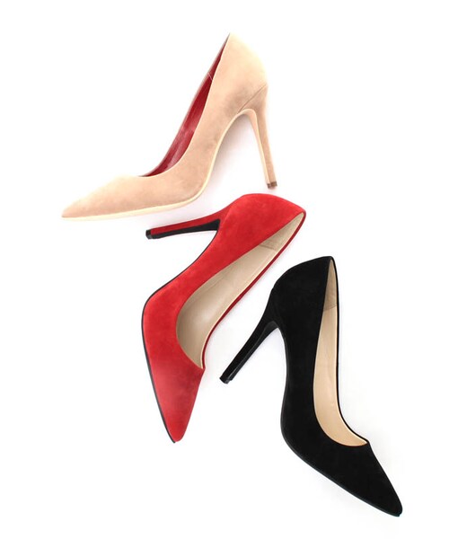 31 Sons de mode（トランテアン　ソン　ドゥ　モード）の「ポインテッドスエードパンプス《予約アイテム》（シューズ・レディース・ブラック/カーキグリーン/ベージュ/レッド・S/M/L）」の5枚目の写真