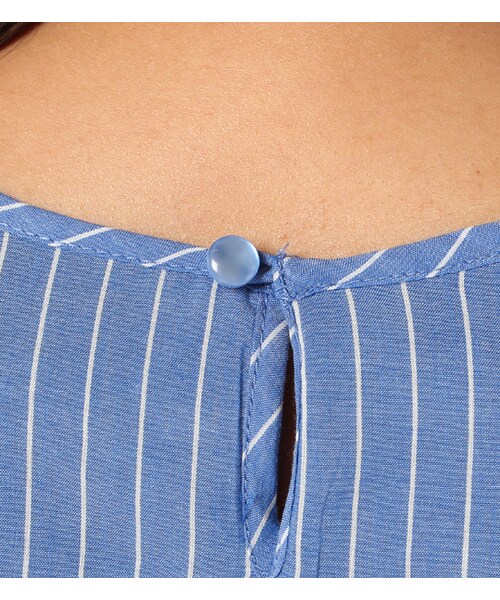 laboratory work（ラボラトリーワーク）の「ウエストリボンペプラムノースリーブブラウス（トップス・レディース・ホワイト/ホワイト系/ブルー系/カーキ・M）」の13枚目の写真