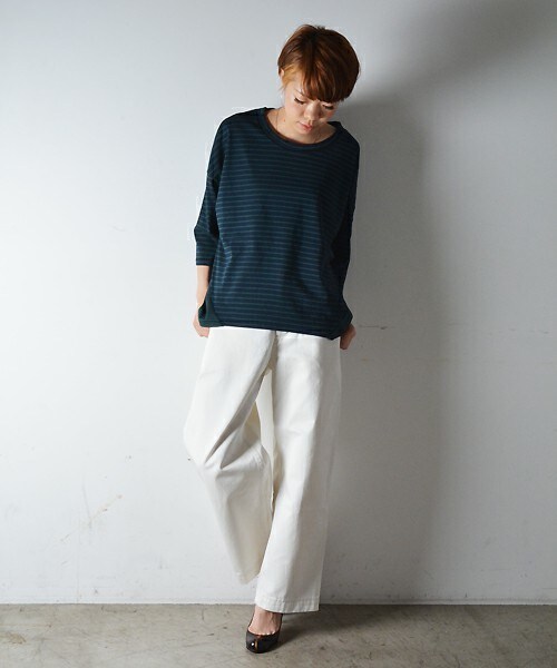 Johnbull Private labo（ジョンブルプライベートラボ）の「ワイドチノパンツ（チノパンツ・レディース・ホワイト/カーキ・X-SMALL/SMALL/MEDIUM）」の7枚目の写真