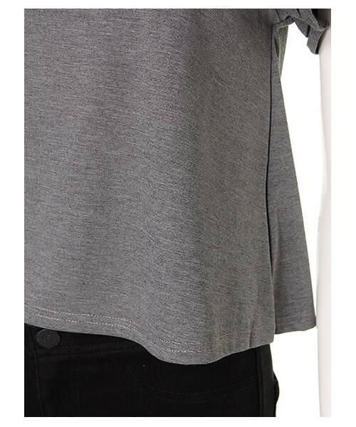 MIIA(ミーア)の「袖フリルカットトップス(トップス・レディース・ブラック/チャコールグレー/オフホワイト系・F)」の9枚目の写真