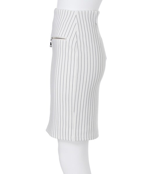 EMODA（エモダ）の「ZIPデザインRIBタイトスカート（スカート・レディース・ホワイト/ブラック/グリーン/ライトミックス・S/M）」の6枚目の写真